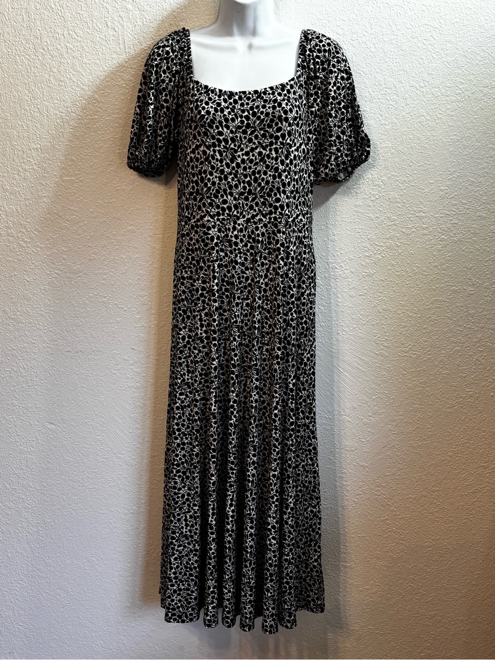 Boden Botanical Print Square Neck Jersey Maxi Dress Size 8
